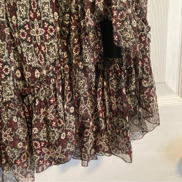 City DKNY 100% silk red and black floral mermaid maxi skirt size 10 - Picture 2 of 10